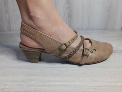Retro mustang leather wedge heel sandals size 38.5-39