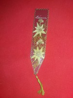 Antique beautiful transparent gold cord bookmark with pressed snow wool inside Zakopane souvenir