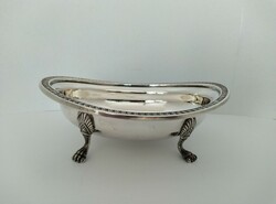 Silver offering bowl standing on lion's feet