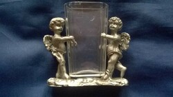 A rarer, English, angelic lead toothpick holder