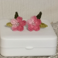 Pink microcrochet earrings
