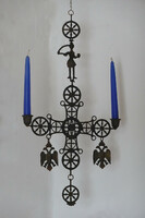 Byzantine metal cross candle holder