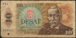 D - 169 - foreign banknotes: Czechoslovakia 1986 10 crowns