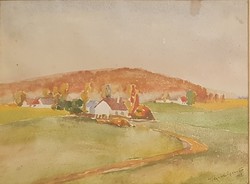 Végvári Greczkó - 21 x 27,5 cm akvarell, papír