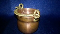 Copper miniature - cauldron, konder 5. - Shelf decoration or dollhouse accessory