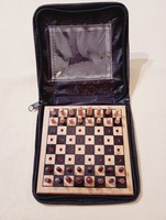 Mini traveling chess in original case 12x12cm with wooden insert
