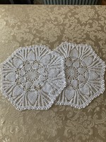 Two crochet lace covers.