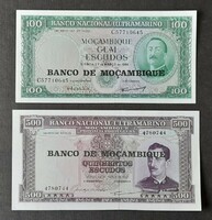Mozambique * 100-500 escudos 1961/ 1967 * overstamp 1976