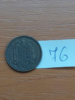 Spain 1 peseta 1944 aluminum bronze, francisco franco 76