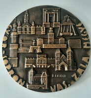 Kálmán Renner: Győr - Sopron vas zala county bronze double-sided commemorative plaque in its own box