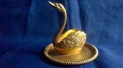 Metal miniature - swan - shelf decoration or dollhouse accessory