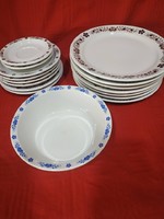 Barna és kék magyaros alföldi porcelán tányérok - kék magyaros elkelt