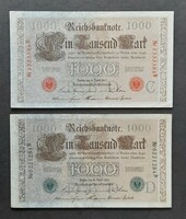 Németország * 1000 márka 1910 piros/ zöld pecsét
