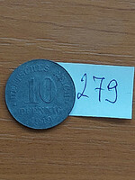 German Empire deutsches reich 10 pfennig 1919 zinc 279