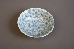 Blue Japanese plate with blue underglaze painting, No. xx.