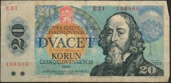 D - 189 - foreign banknotes: Czechoslovakia 1988 20 crowns