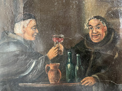 Ismeretlen: Borkóstolás festmény