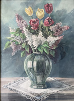 Cristofoli  Erna: Tavaszi virágcsendélet festmény