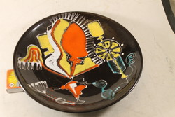 Glazed ceramic art deco wall plate 813