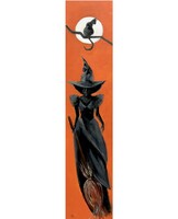 Halloween decoration - picture painted on a slat with acrylic paint