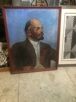Lenin portré, olaj, vászon festmény, 80 x 50cm-es.
