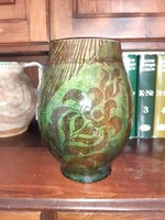 Glazed earthenware vase/pot, Imre Badár Gádoros
