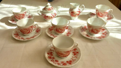 Bavaria Schumann Germany vár jelenetes 6 személyes porcelán kávés készlet