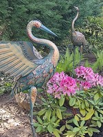 2 Garden egret/crane statues
