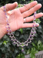 Silver necklaces with amethyst stones
