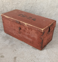 Antique old wooden box, tool storage chest