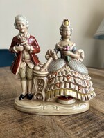 Lippelsdorfi GDR porcelán barokk pár