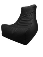 Black leather bean bag armchair