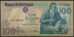 D - 218 - foreign banknotes: Portugal 1981 100 escudos