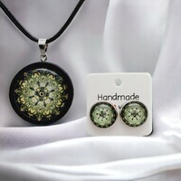 Mandala necklace and earring set