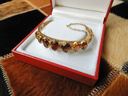 Old gold-plated bracelet with precious stones