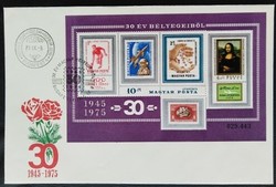 Ff3056 / 1975 30 year block of stamps ran on fdc