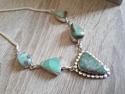 Real chrysoprase necklaces in a 925 hallmarked silver socket