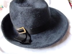 Vintage wide brim angora women's hat