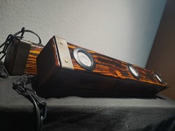 Ceiling beam lamp made of burnt wood with fittings (1 pair)