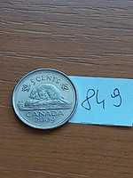 Canada 5 cents 2009 beaver, nickel plated steel, ii. Elizabeth 849