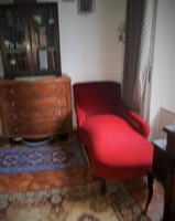 Biedermeier sofa with red velvet cover