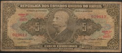 D - 220 - foreign banknotes: Brazil 1950 5 cruzeiros