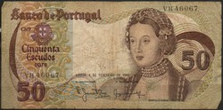 D - 210 - foreign banknotes: Portugal 1980 50 escudos