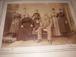 Antique hard board sepia bourgeois family klein i: budapest photo a/3 in good condition according to the pictures