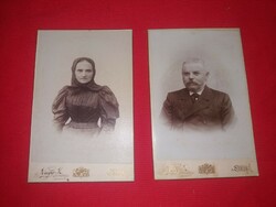 Antique hardback sepia old couple in 2 pictures Katmár and his partner Szeged in good condition according to the pictures