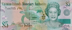 Kajmán-szigetek 5 dollár, 2010, UNC bankjegy