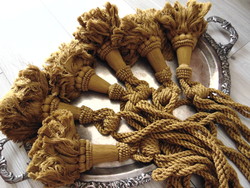 Antique gold colored cotton curtain ties 6 pcs