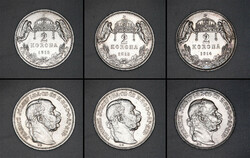 1912. 1913. 1914. József Ferenc silver 2 crowns | exceptional condition | shiny pieces