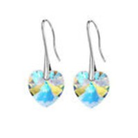 Ear14 - rainbow-colored heart-shaped hook-on earrings