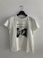 White, patterned women's t-shirt